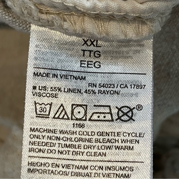 Old Navy Linen Blend Joggers Pants Mens Size XXL Beige Lightweight Drawstring - Picture 6 of 12